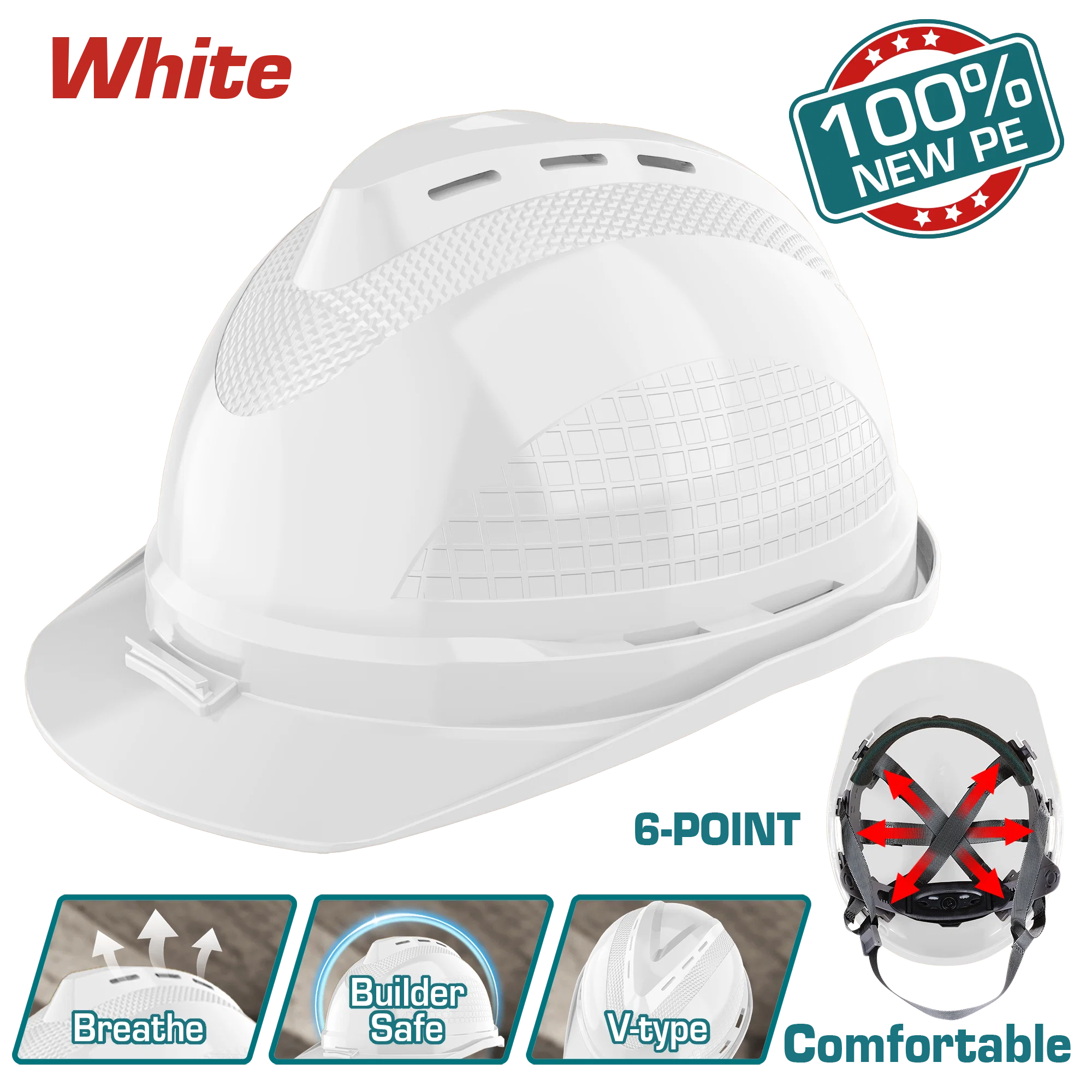 TOTAL Safety Helmet White – 2 TOTAL Safety Helmet White – TSP8602 - Image 1
