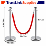 Crowd Control Stanchions Belt Barrier With Rope