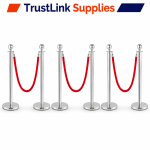 Crowd Control Stanchions Belt Barrier With Rope - Image 3