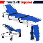 2 Fold Metal Folding Stretcher with Wheels