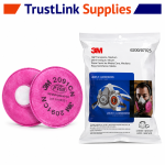 3M Half Facepiece Respirator 6200 Mask With 1 Pair 2091 P100 Filter - Image 2