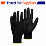 REG-P-355 13 gauge black polyester black PU coated gloves - Image 2